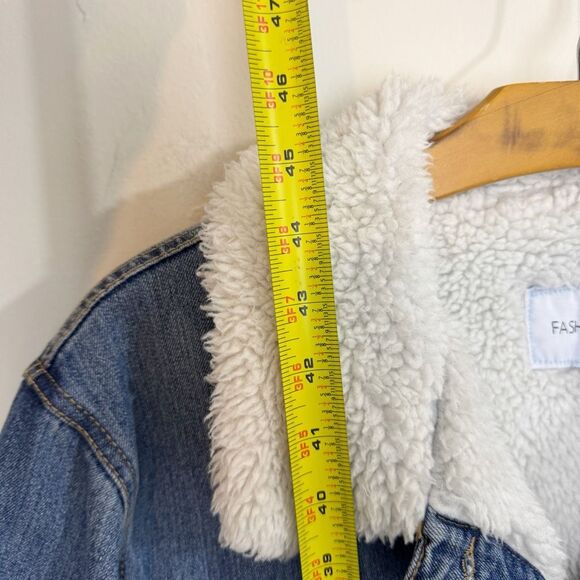 FASHION NOVA jacket | Swept You Off Your Feet Denim Coat | Medium Wash | large - Picture 11 of 14